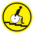 Визуальный предупреждающий знак «Осторожно! Лестница вниз», ДС74 (пленка, 200х200 мм)